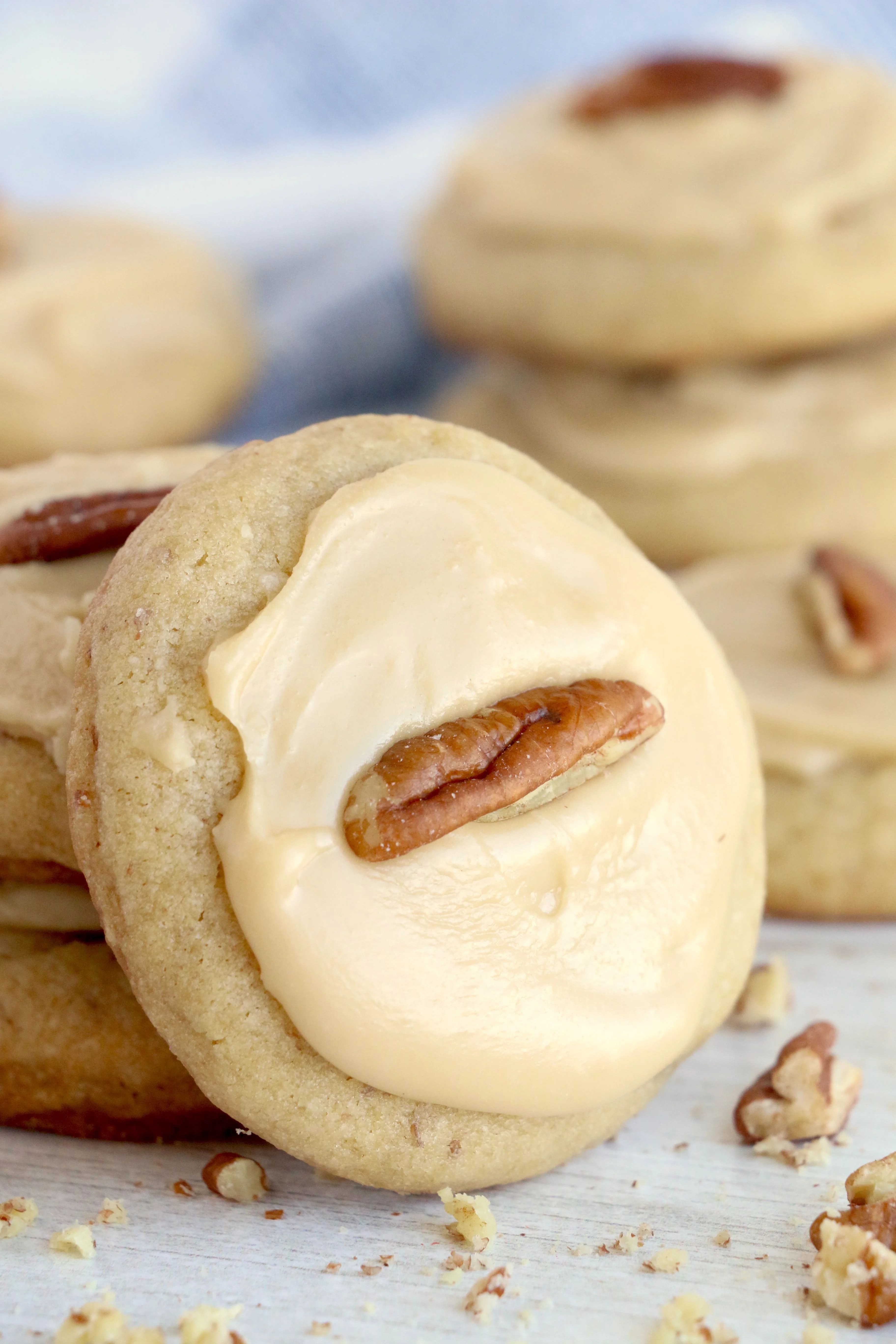 Brown Sugar Pecan Cookies with Brown Sugar Frosting