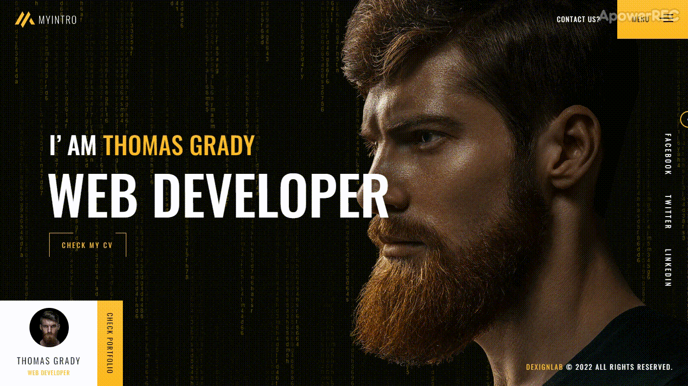 MyIntro CV/Resume WordPress Theme