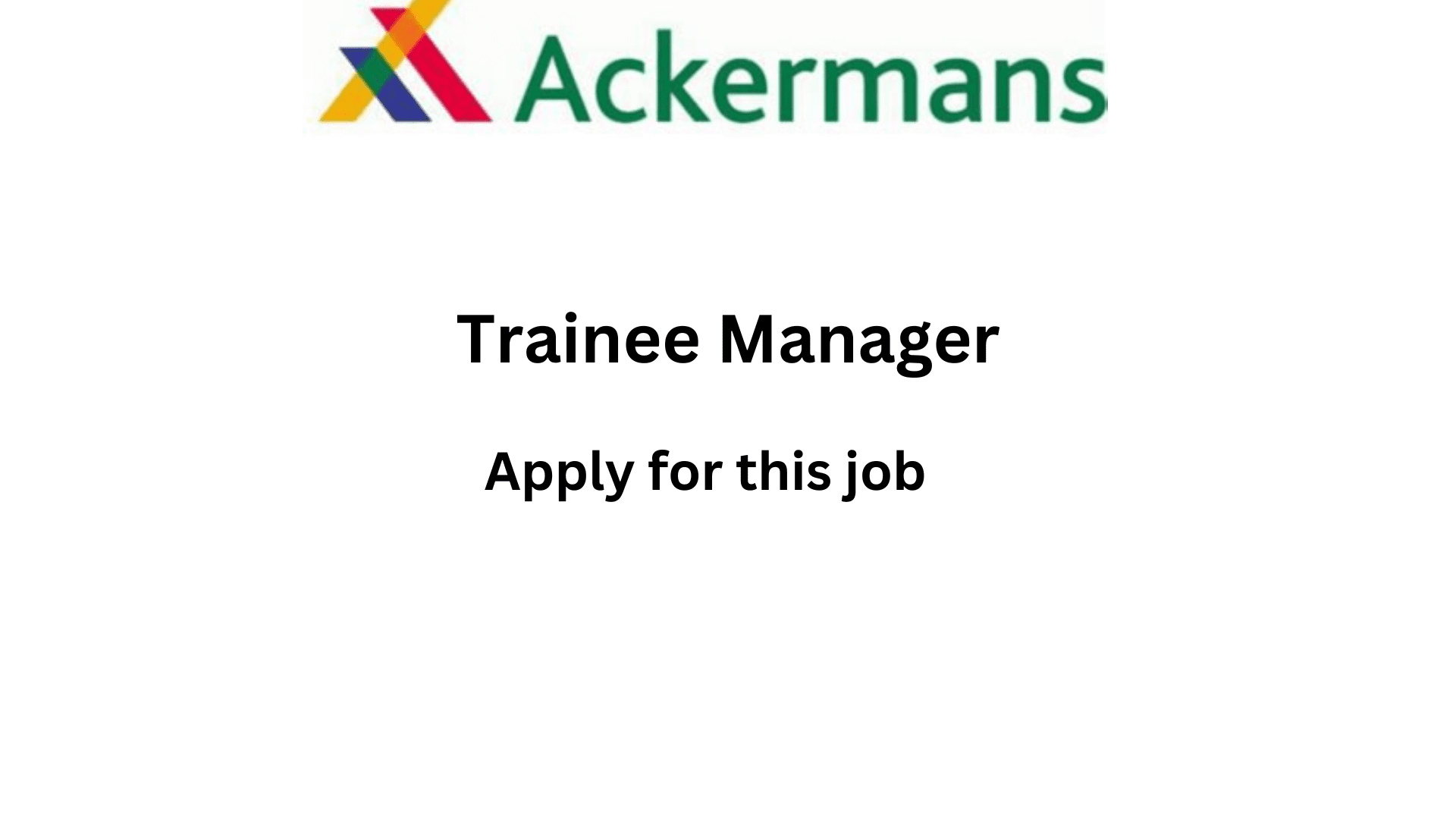 Trainee Manager Youth Learnerships