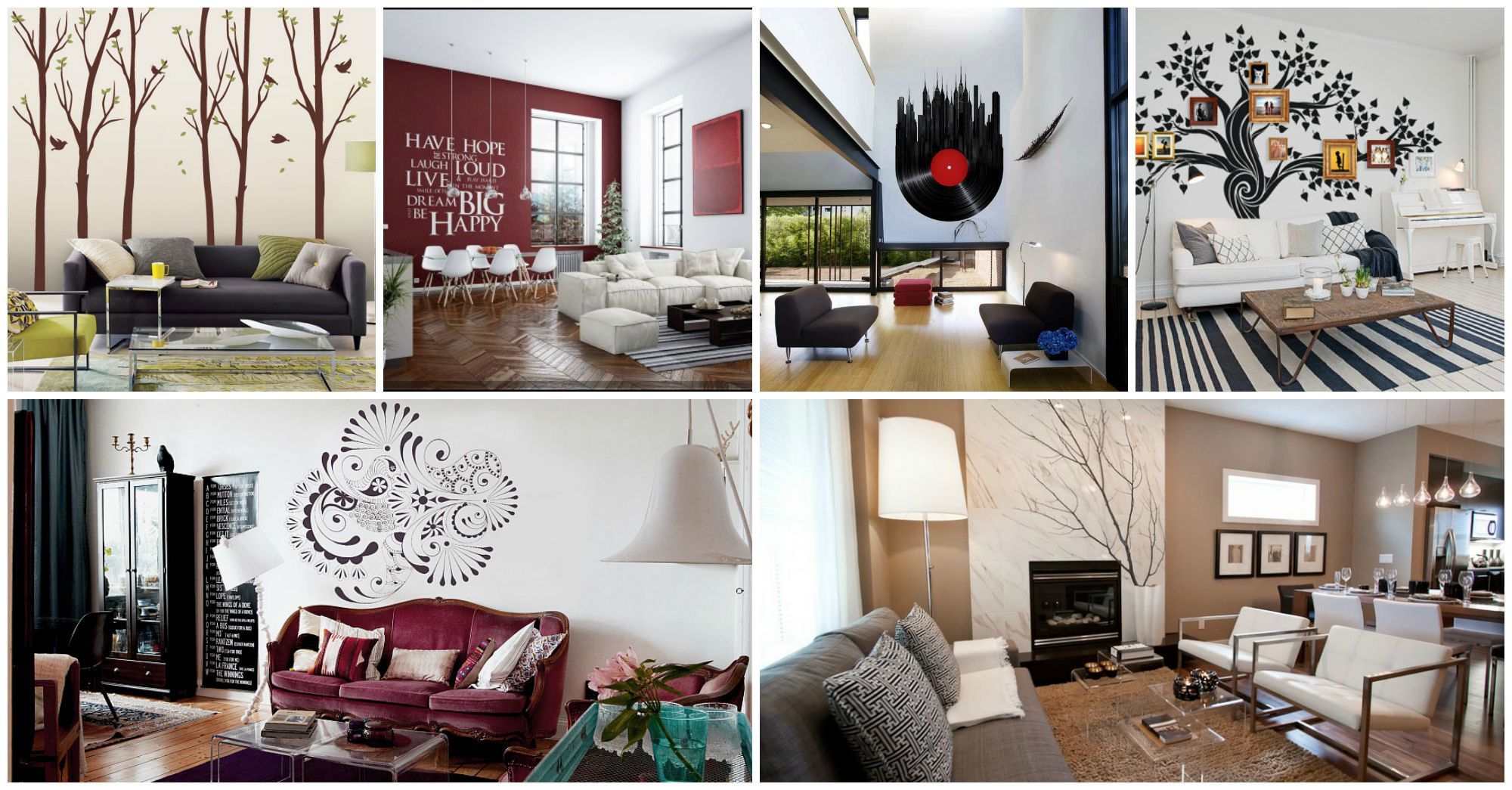 Add EyeCatching Wall Decals In Your Living Room