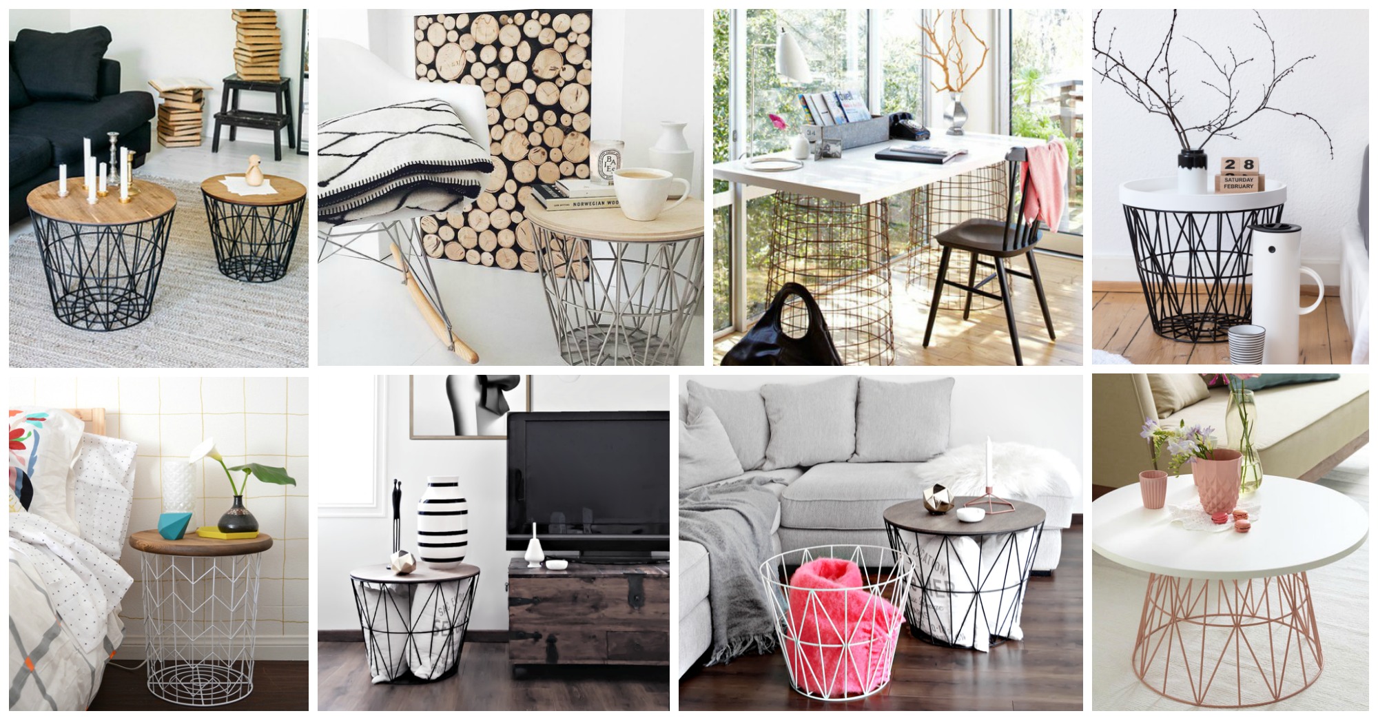15 Beautiful DIY Wire Basket Tables You Can Make in 5 Minutes