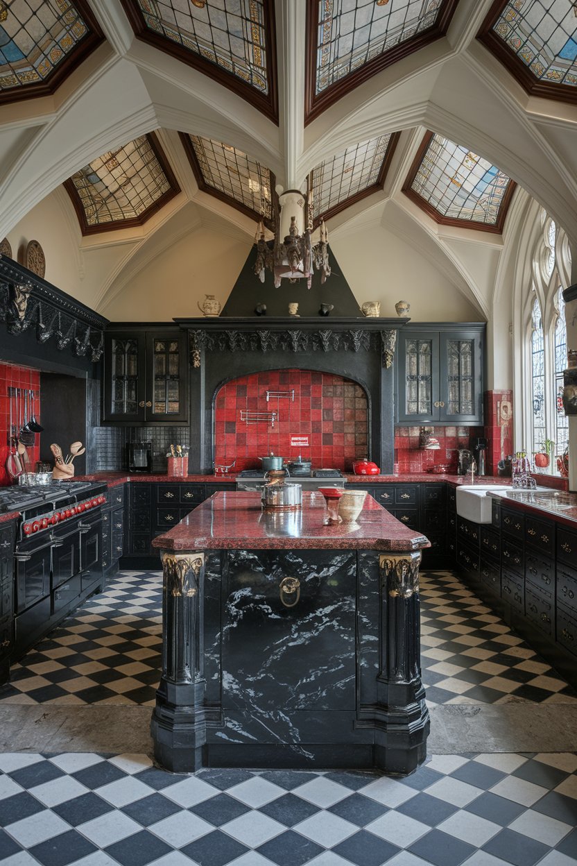 14 Gothic Kitchens with an Island Perfect for Bold and Unique Spaces