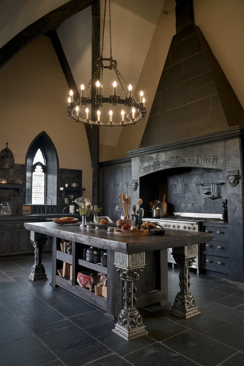 14 Gothic Kitchens with an Island Perfect for Bold and Unique Spaces