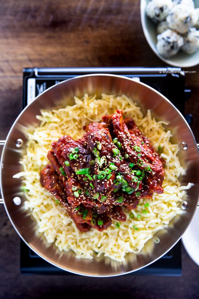 Spicy Baby Back Ribs with Melted Cheese My Korean Kitchen