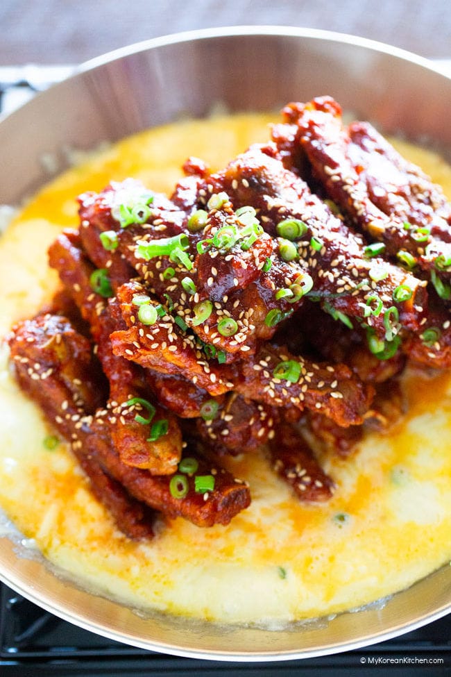 Spicy Baby Back Ribs with Melted Cheese My Korean Kitchen