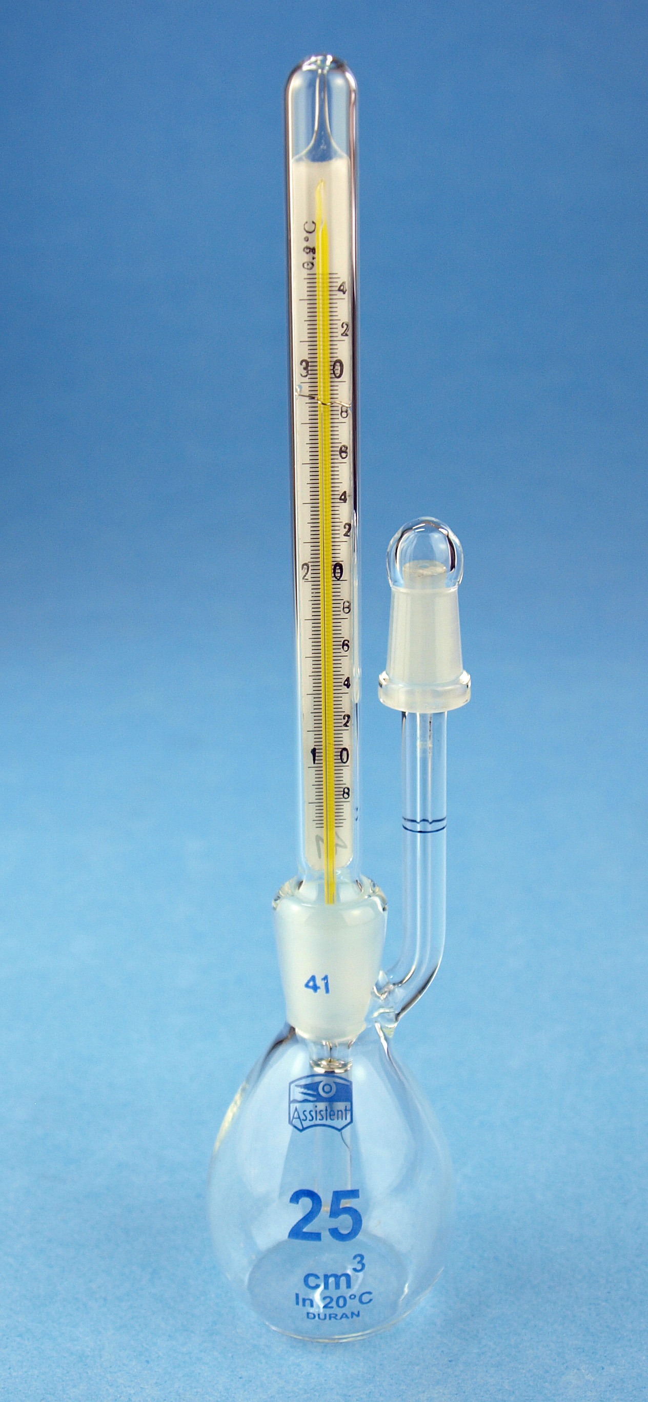 Pycnometer with GroundIn Thermometer (SG Bottle), Assistent Germany