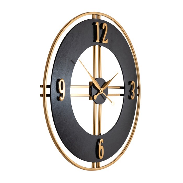 Gina Black and Gold Wall Clock Mylestone Interiors Ltd