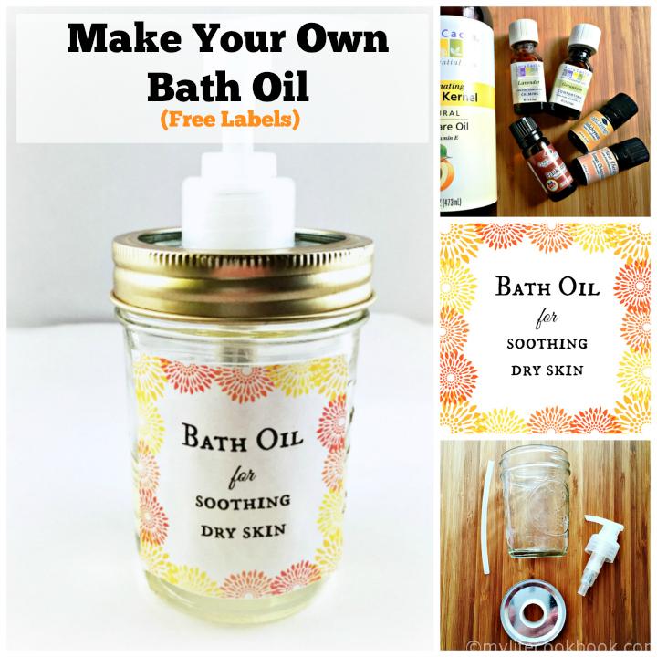 Essential Oils Bath Oil for Dry Skin (Free Labels) My Life Cookbook