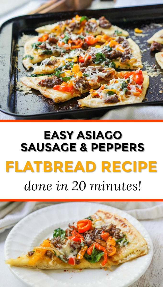 Easy Flatbread Recipe With Asiago Sausage & Peppers In 20 Minutes! My