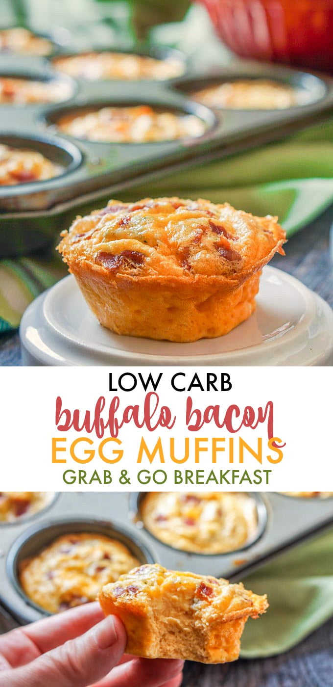 Buffalo Bacon Egg Muffins low carb, gluten free breakfast!