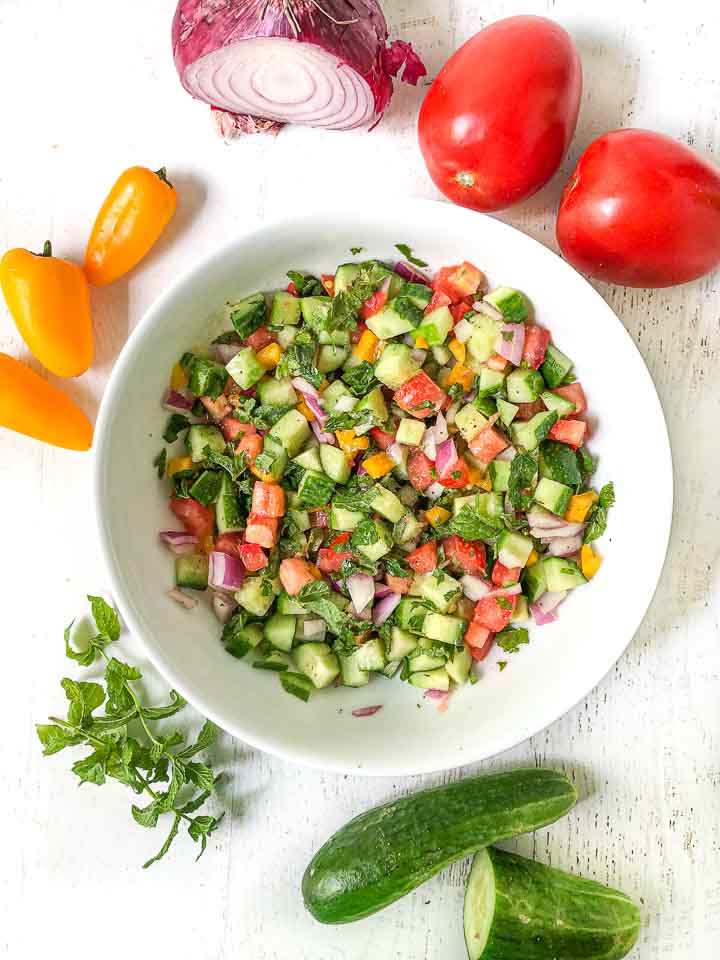 Easy Low Carb Chopped Cucumber Garden Salad