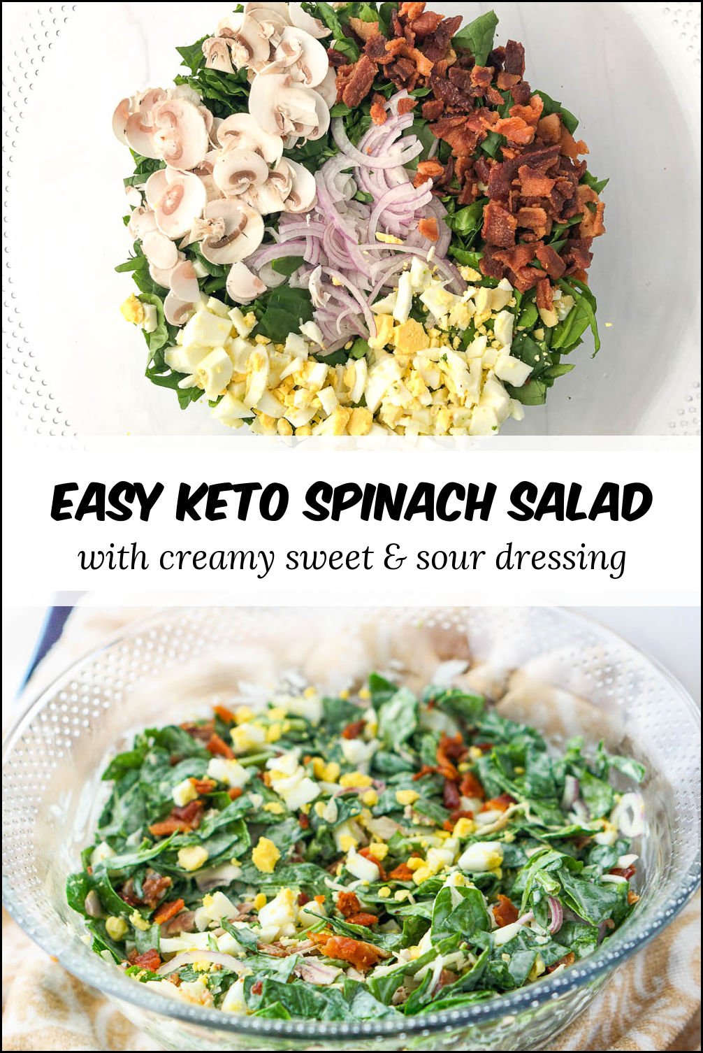 Keto Spinach Salad Recipe chopped salad & creamy sugar free dressing