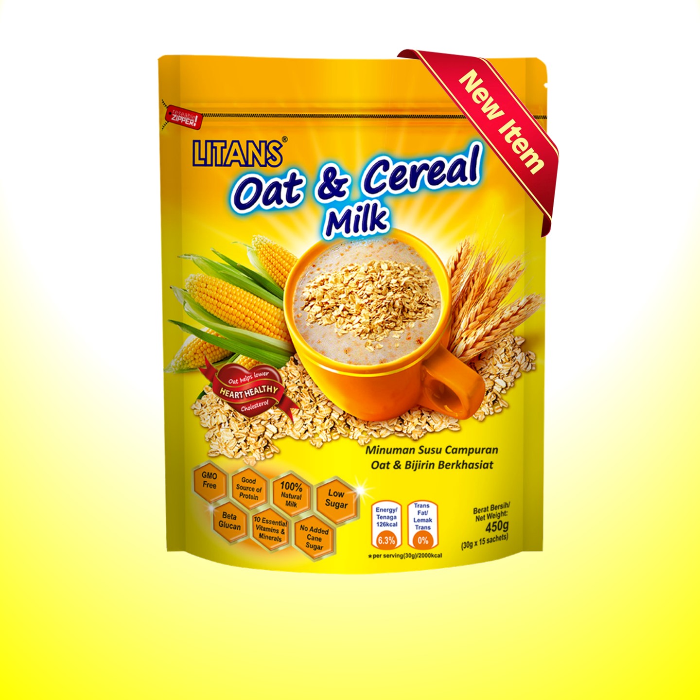 [Total Meal Replacement]Oat and Cereal Milk (30g x 15 sachets x 1 Bag