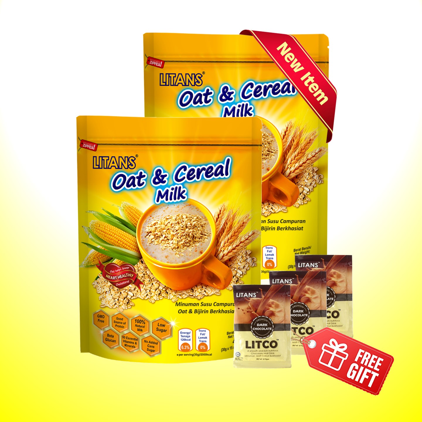 [Total Meal Replacement] LITANS Oat and Cereal Milk (30g x 15 sachets x