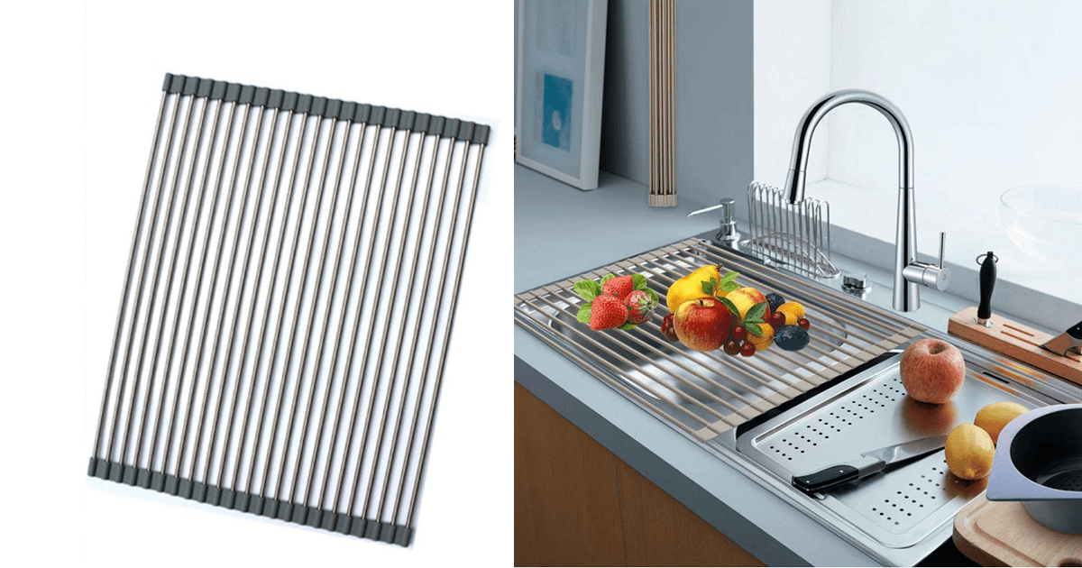 Amazon Folding Kitchen Sink Rack,Stainless Steel & Roll Silicone only