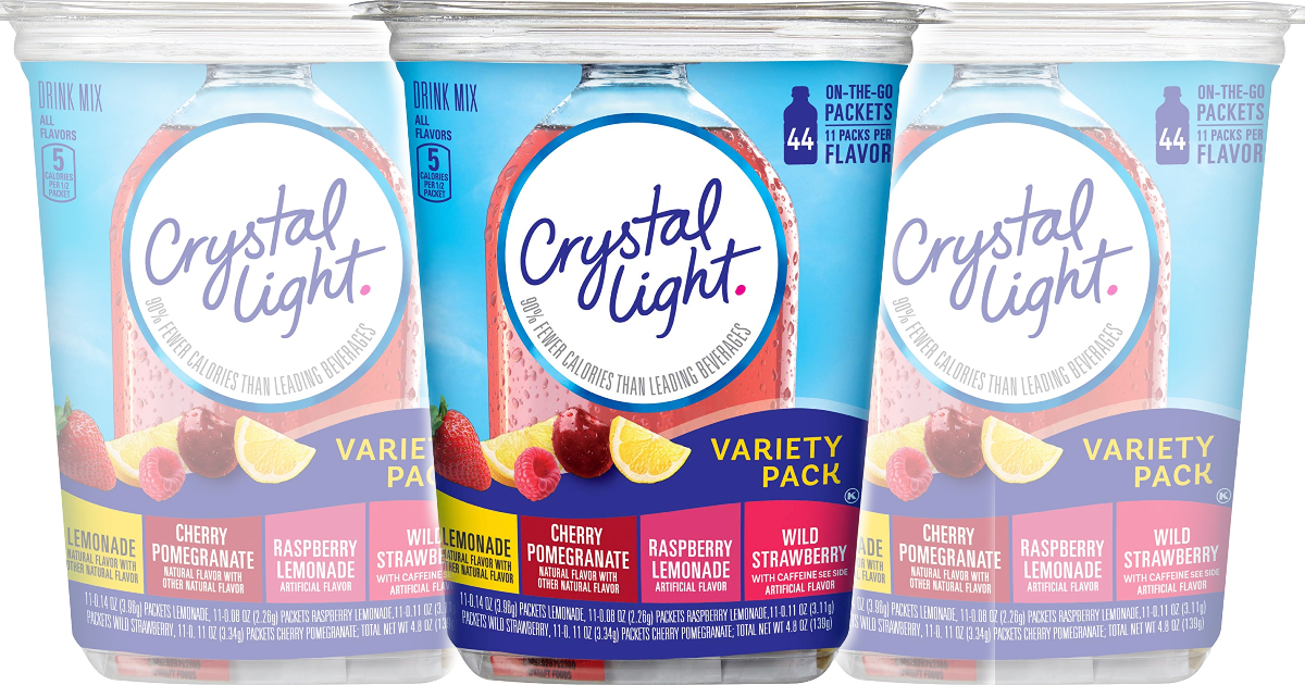 Crystal Light Drink Mix, 44 On The Go Variety Packs Great Subscribe