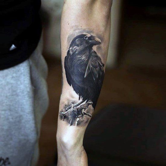 32 Unique Raven Tattoos For Men Inspiration Design 550_x_550_jpg