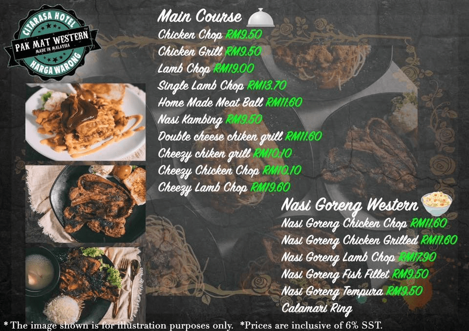 PAK MAT Western Menu Malaysia & Latest Prices 2024