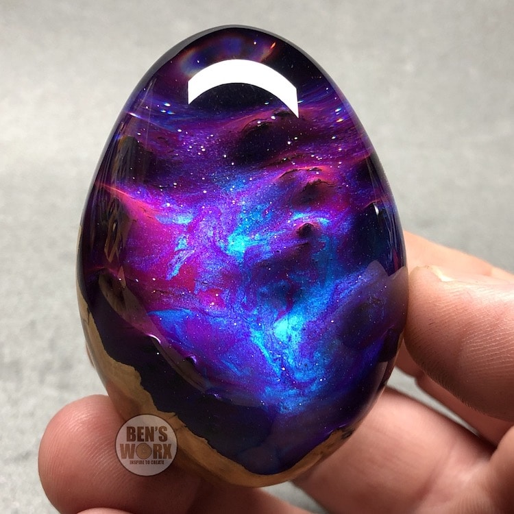 Wood and Resin "Dragon Eggs" Look Like Tiny Alien Worlds