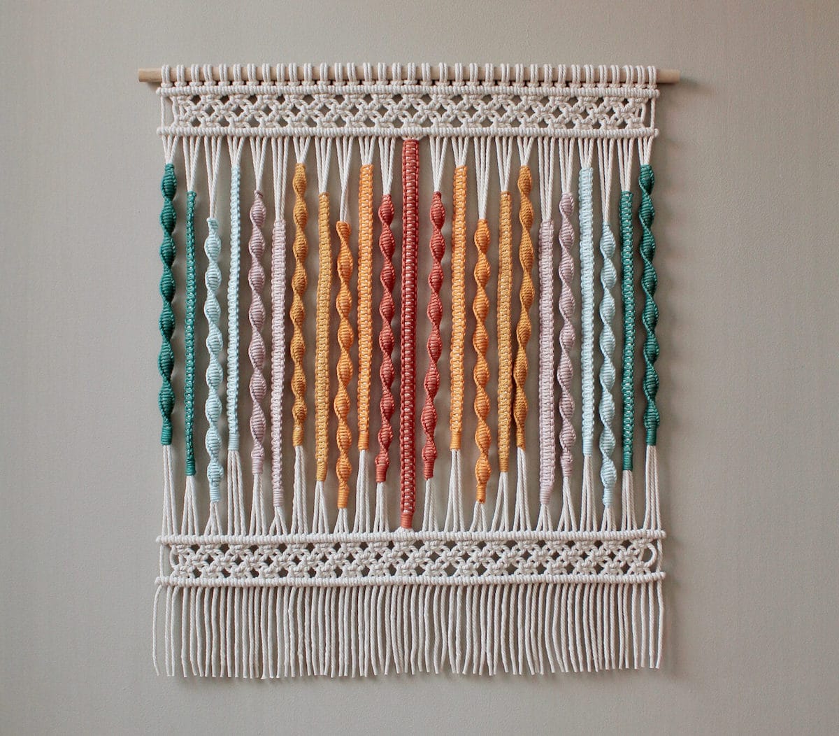 Rainbow Macramé Wall Hangings Dazzle With Intricate Knots of All Kinds