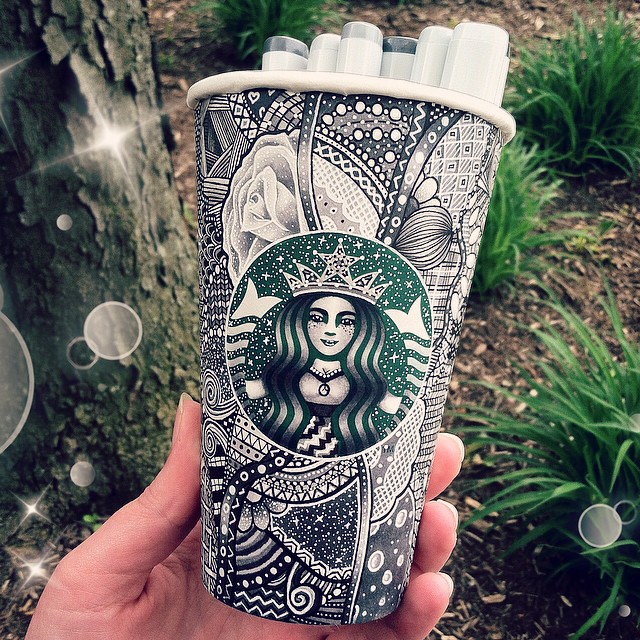 Artist Repurposes Starbucks Cups as Canvases for Colorful Creations