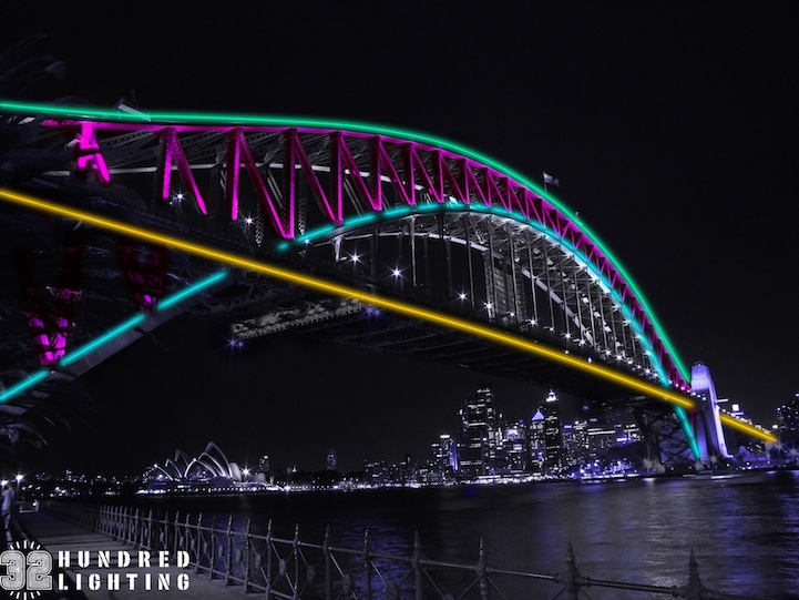 100,800 Colorful LED Lights on Sydney's Harbour Bridge