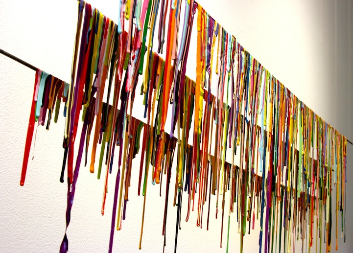 Dried Up Paint Spills Suspended in MidAir