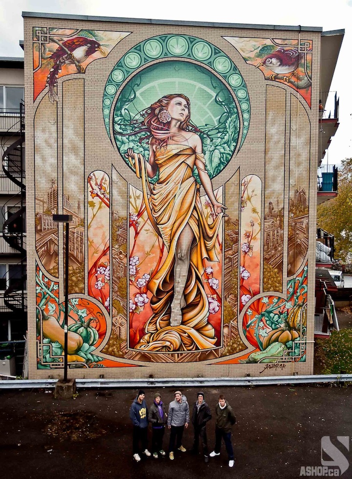 Massive Art NouveauInspired Mural in Montreal Massive Art NouveauInspired Mural in Montreal