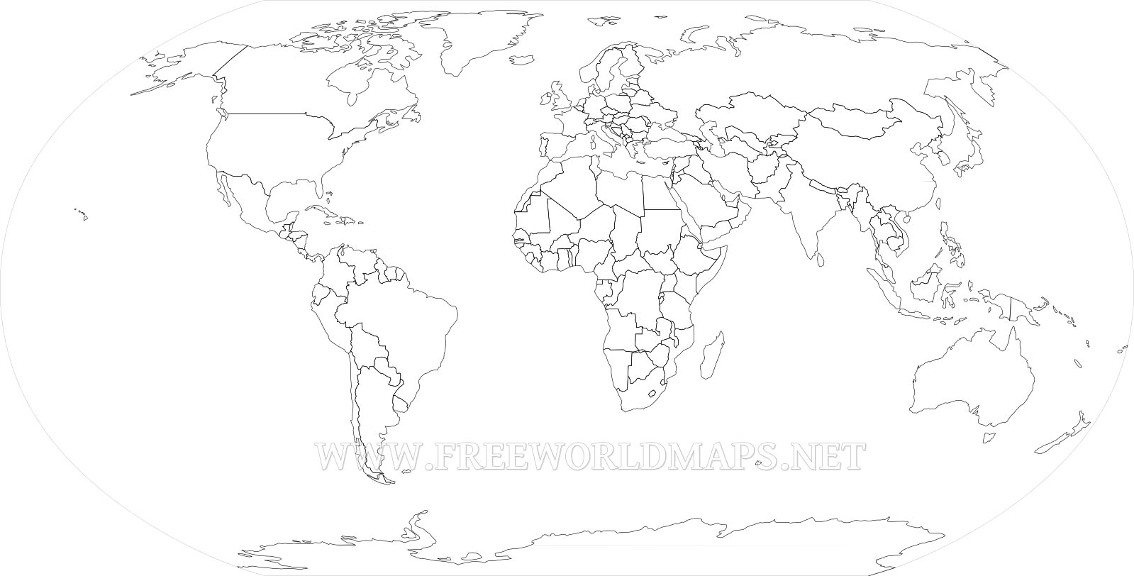 Printable World Map Outline