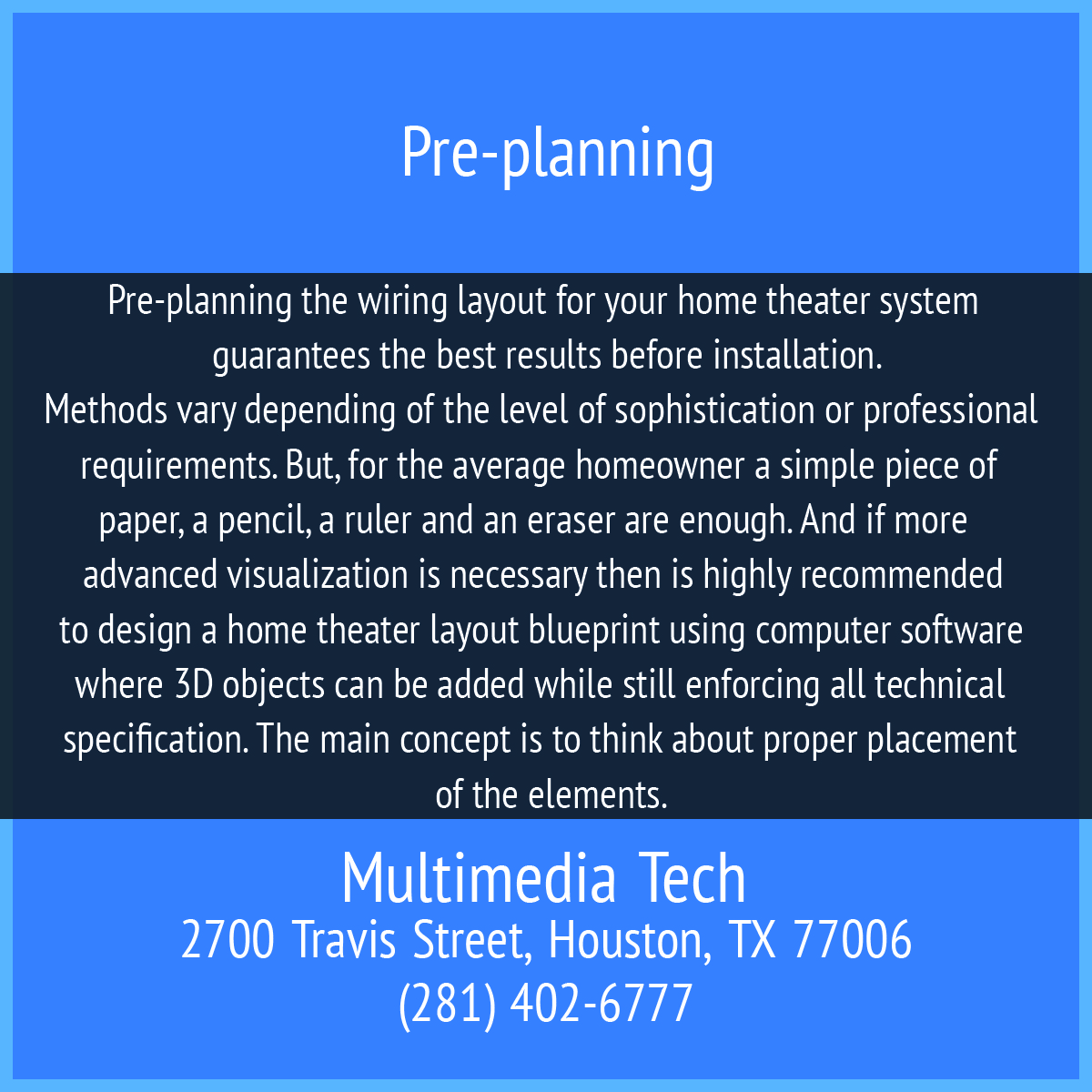 Preplanning Multimedia Tech