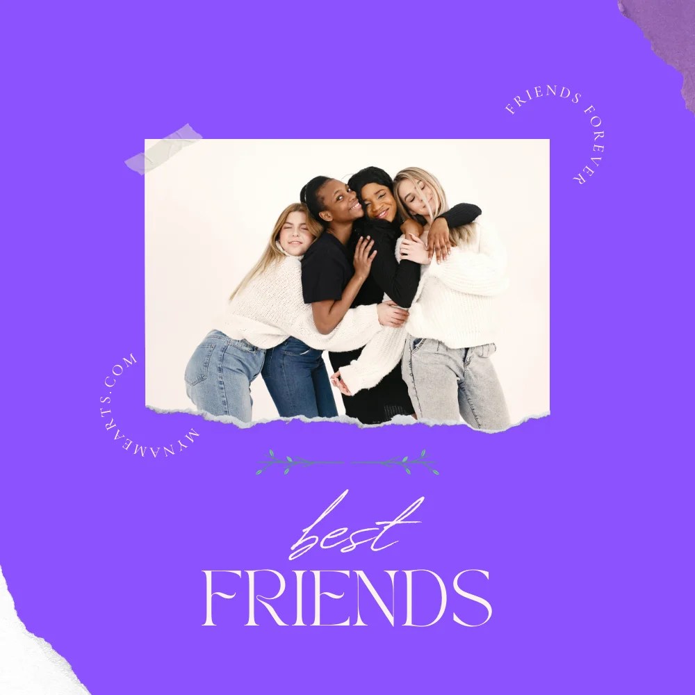 Friends Forever Minimalist Frame With Custom Photograph MyNameArts