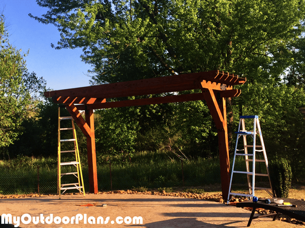 DIY 2 Post Cedar Pergola MyOutdoorPlans Free Woodworking Plans and