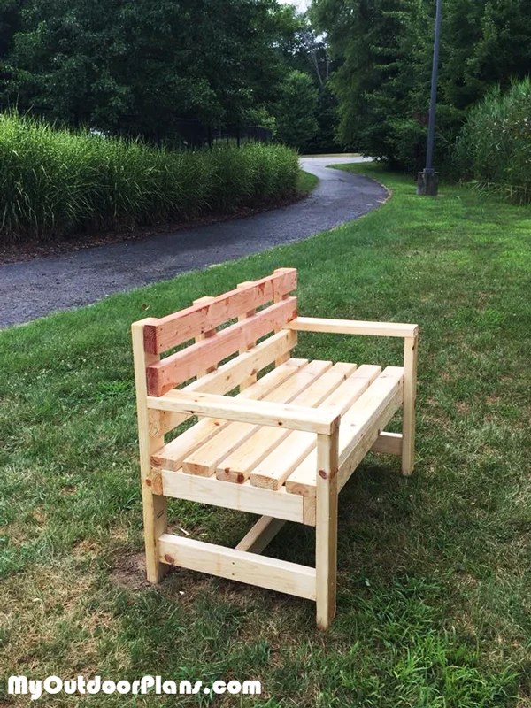DIY Garden Bench with Backrest Eagle Scout Project MyOutdoorPlans
