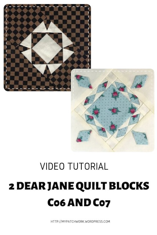 Two Dear Jane quilt blocks Sewn Up