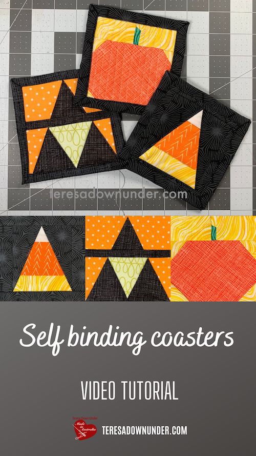 How to bind quilted coasters Sewn Up
