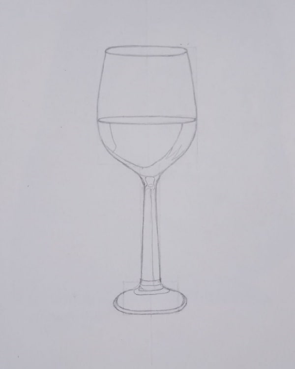 How To Make Wine Glass Drawing
