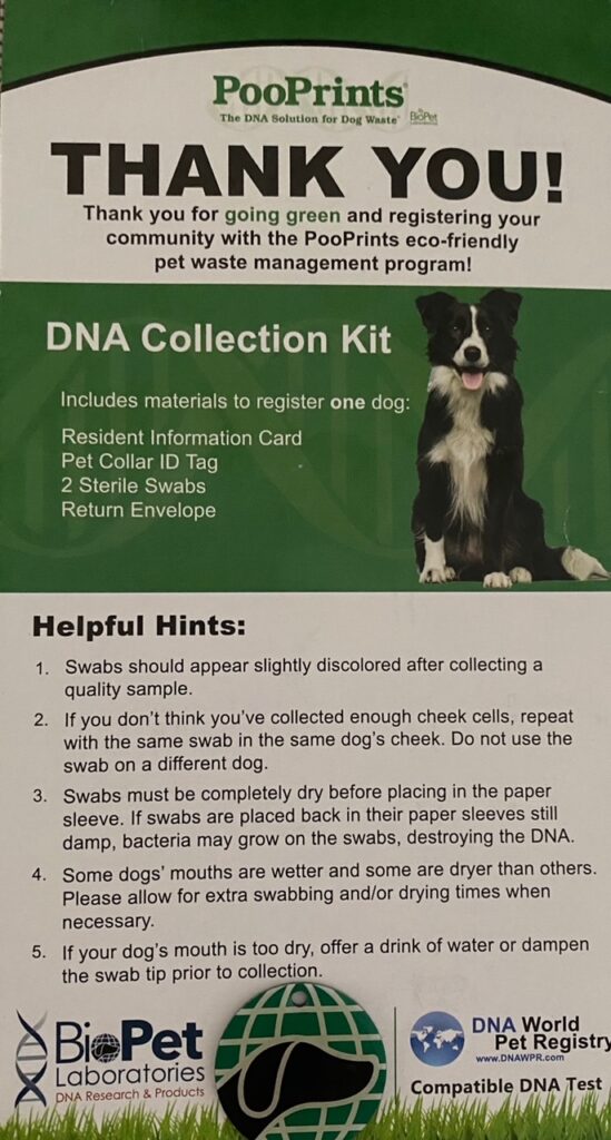PooPrints DNA Kit My Pets Profile