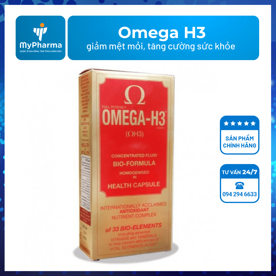 Omega H3 Bổ sung dưỡng chất, giảm mệt mỏi, tăng cường sức khỏe