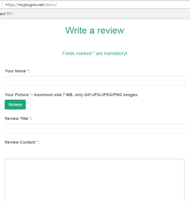 My Wordpress Plugin for Customer Reviews My Plugins