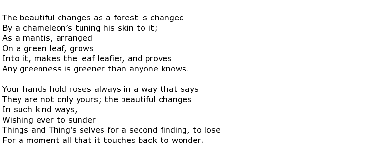 Richard Wilbur Poems > My poetic side