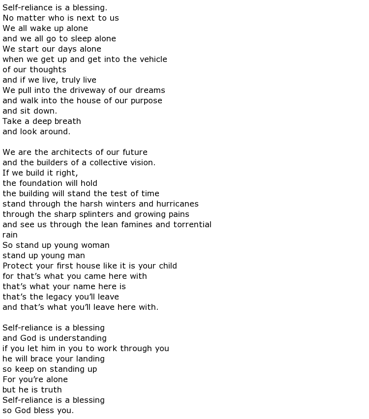 Leadership Poems > My poetic side