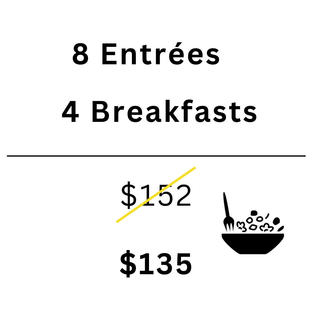 8 Entree's + 4 Breakfasts for 135 Power Meals