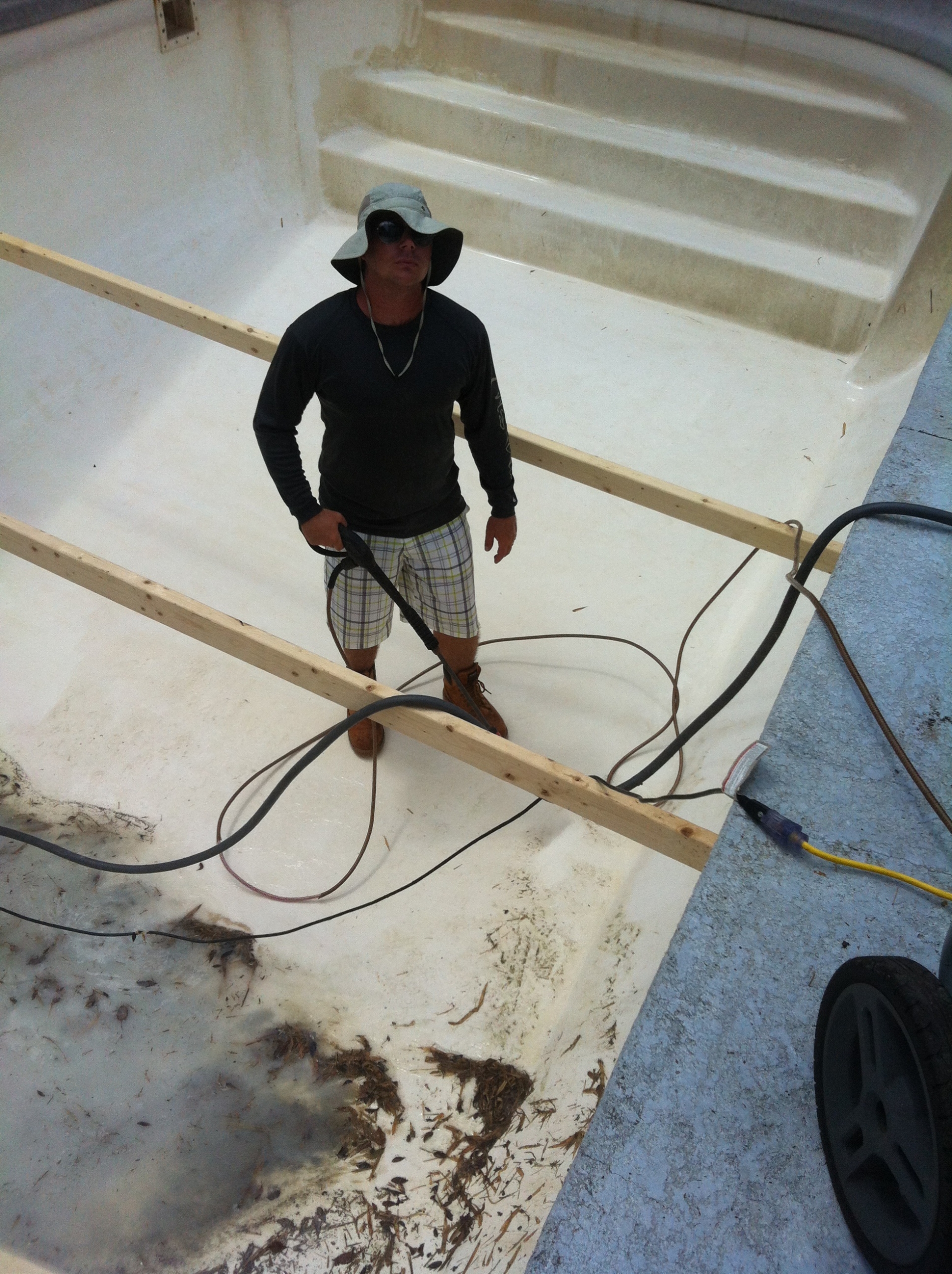 Dangerous Fiberglass Drain and Clean Swimming Pool Resurfacing Company