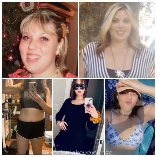 125 lbs Fat Loss Before and After 5'9 Female 286 lbs to 161 lbs