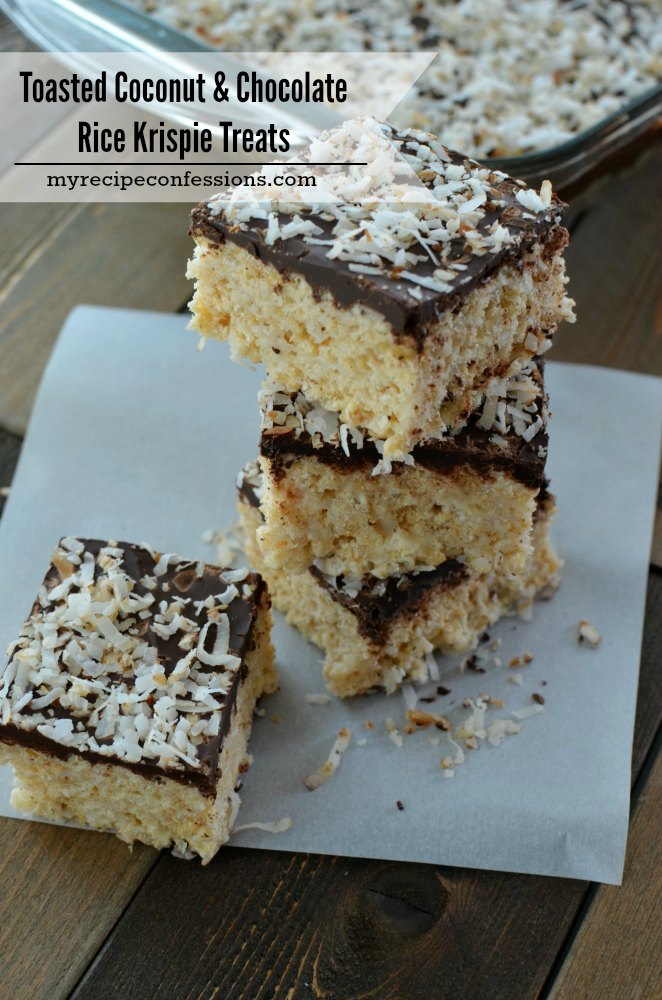Toasted Coconut & Chocolate Rice Krispie Treat My Recipe Confessions