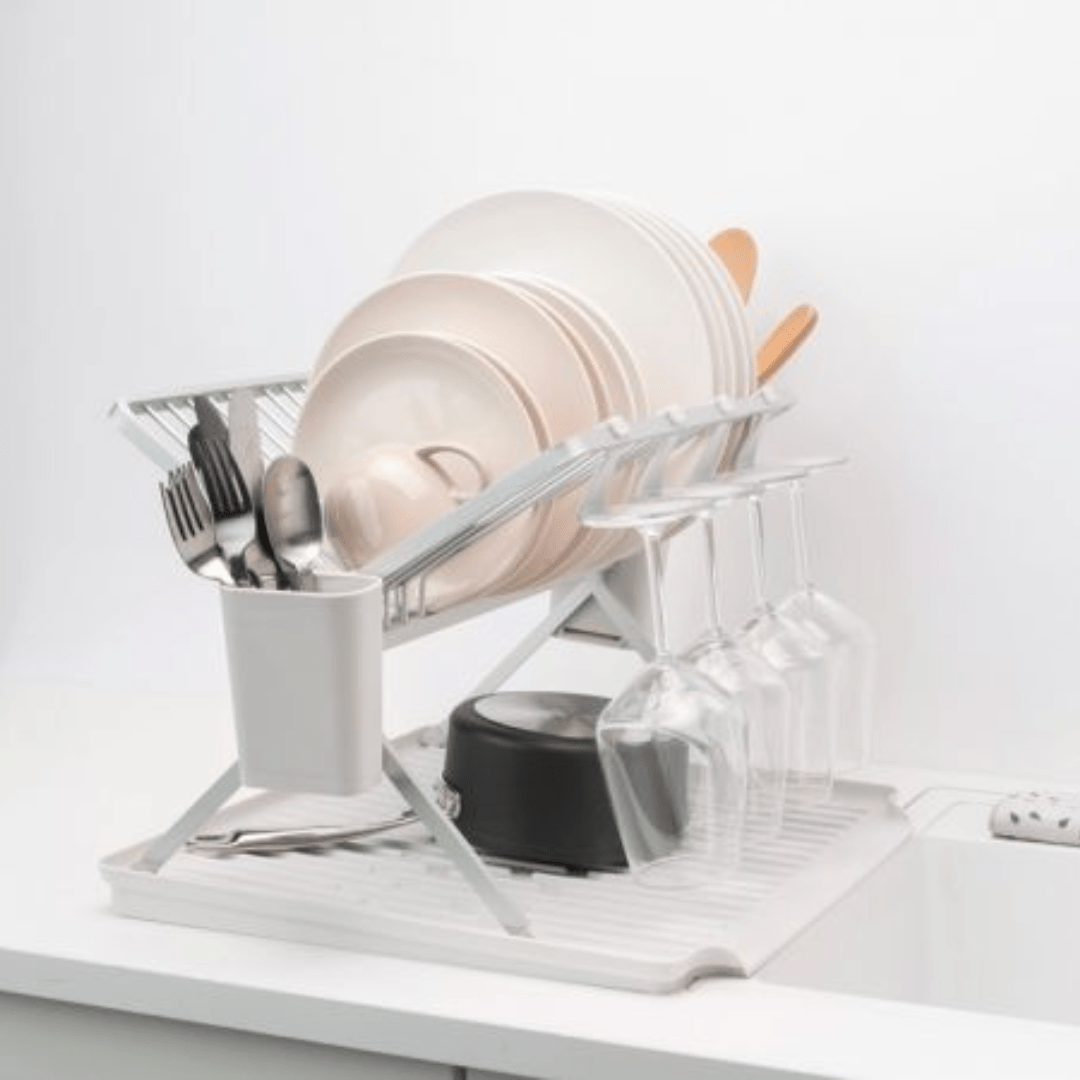 Brabantia Sink Side Foldable Dish Drying Rack Light Grey Best Price