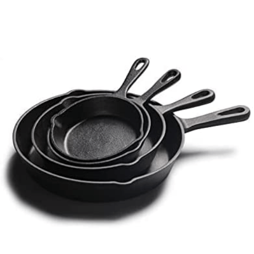Cast Iron Skillet Frying Pan Set of 4 Oven Safe Grill Cookware set 16CM/25CM/26CM/30CM Best