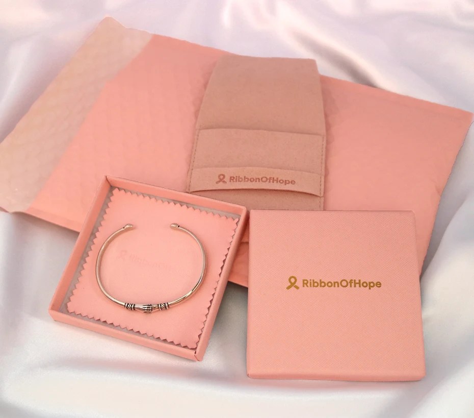 Hands of Hope Charity Bangle My Ribbon of Hope