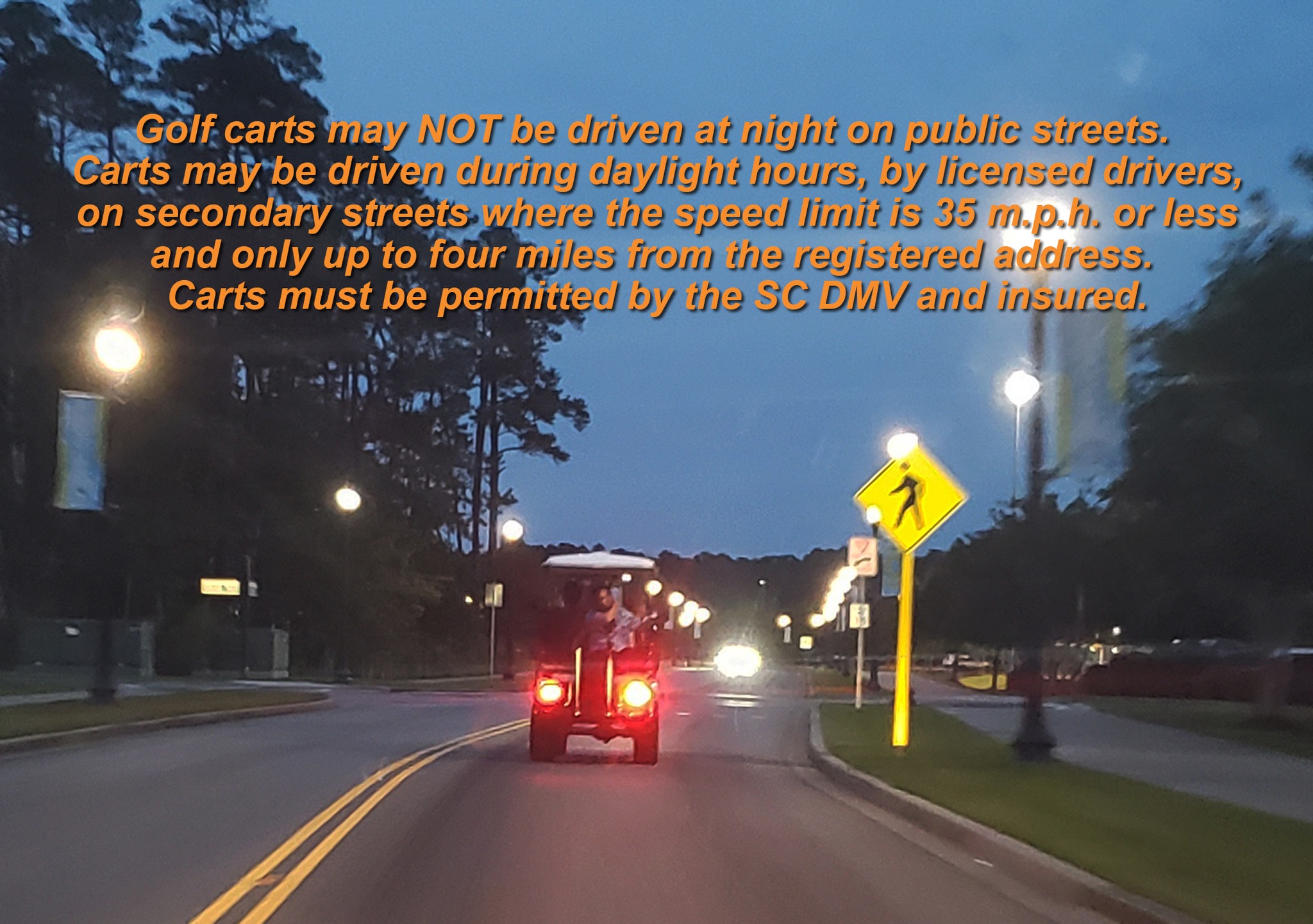 State of South Carolina sets golf cart laws, not the City of Myrtle