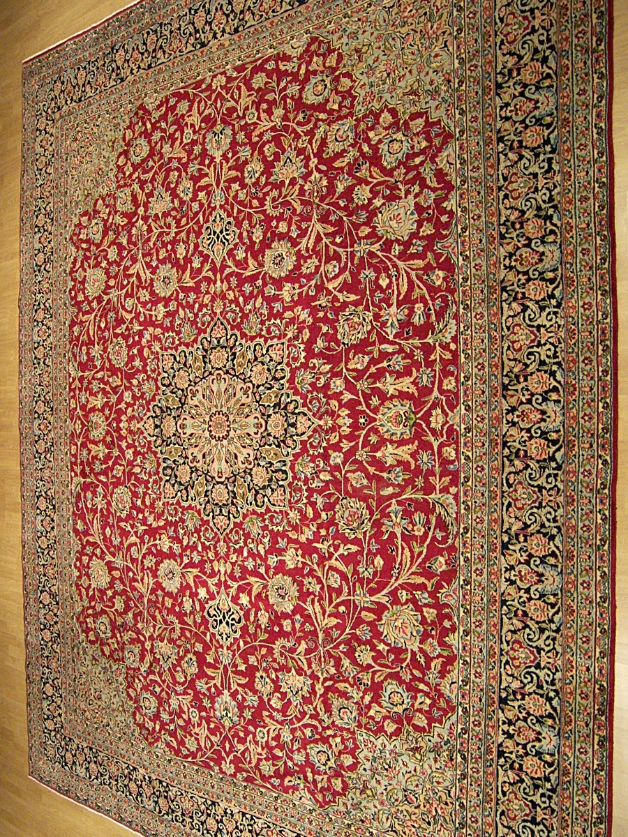 10x14 Handmade Signed Antique Persian Isfahan Rug